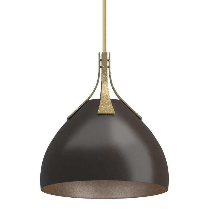Hubbardton Forge 134502-SKT-MULT-86-14 One Light Pendant, Modern Brass