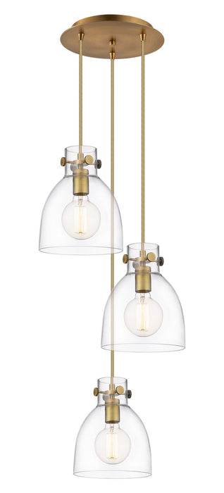 Innovations 113-410-1PS-BB-G412-8CL Two Light Pendant, Brushed Brass