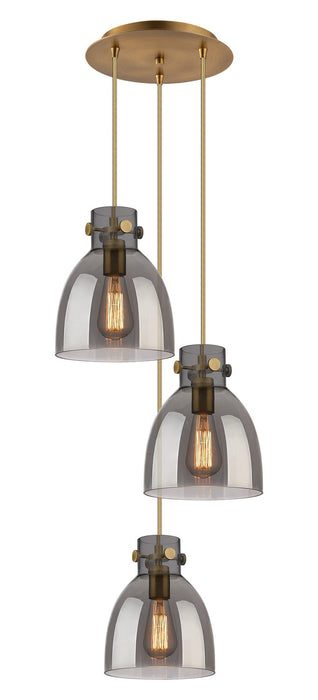 Innovations 113-410-1PS-BB-G412-8SM Eight Light Pendant, Brushed Brass