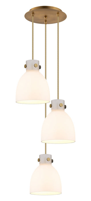 Innovations 113-410-1PS-BB-G412-8WH One Light Pendant, Brushed Brass