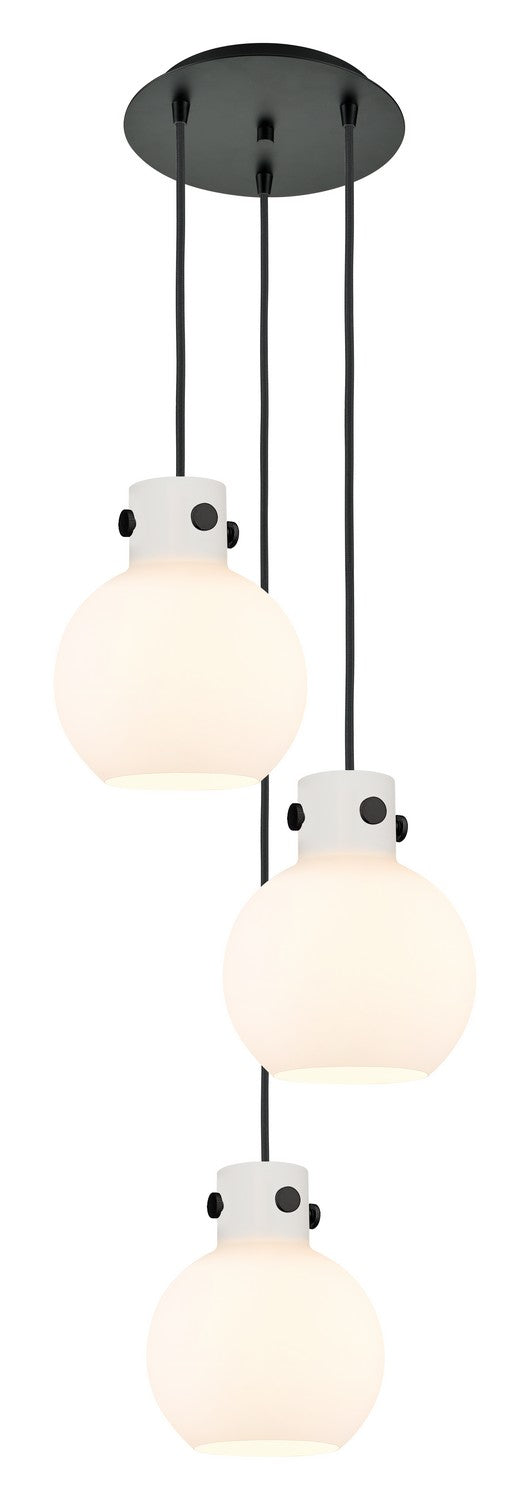 Innovations 113-410-1PS-BK-G410-8WH Four Light Pendant, Matte Black