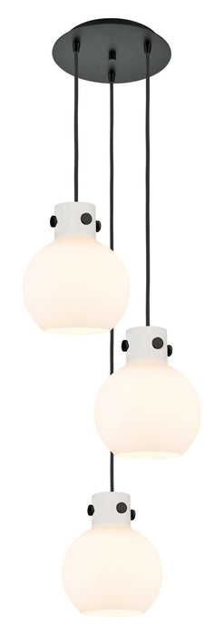 Innovations 113-410-1PS-BK-G410-8WH Four Light Pendant, Matte Black