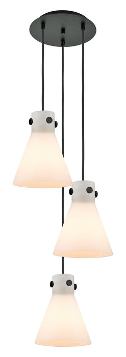 Innovations 113-410-1PS-BK-G411-8WH Six Light Pendant, Matte Black