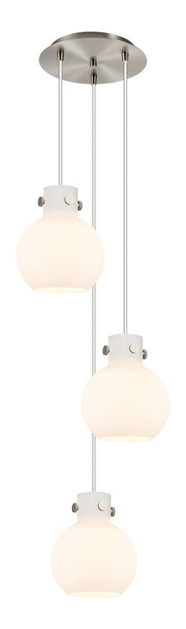 Innovations 113-410-1PS-SN-G410-8WH Eight Light Pendant, Brushed Satin Nickel