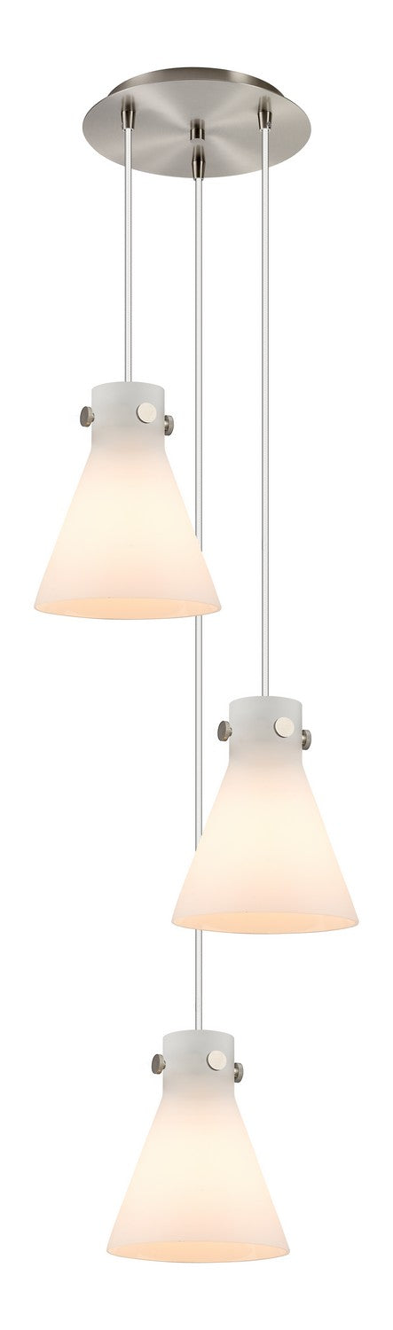 Innovations 113-410-1PS-SN-G411-8WH One Light Pendant, Brushed Satin Nickel