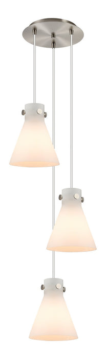 Innovations 113-410-1PS-SN-G411-8WH One Light Pendant, Brushed Satin Nickel