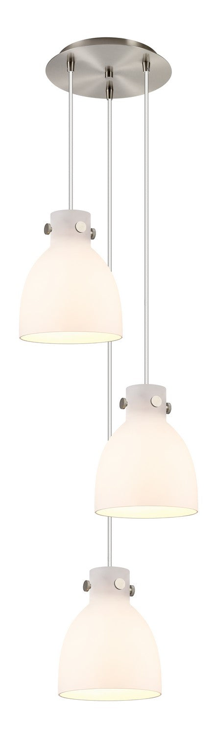 Innovations 113-410-1PS-SN-G412-8WH Three Light Pendant, Brushed Satin Nickel