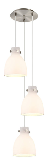 Innovations 113-410-1PS-SN-G412-8WH Three Light Pendant, Brushed Satin Nickel