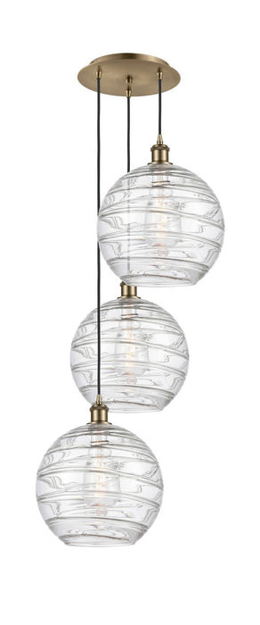 Innovations 113B-3P-AB-G1213-12 Three Light Pendant, Antique Brass