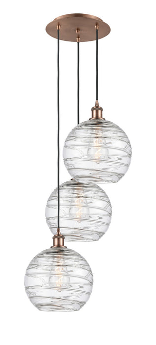 Innovations 113B-3P-AC-G1213-10 Three Light Pendant, Antique Copper