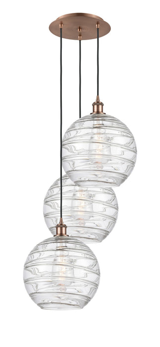 Innovations 113B-3P-AC-G1213-12 Three Light Pendant, Antique Copper
