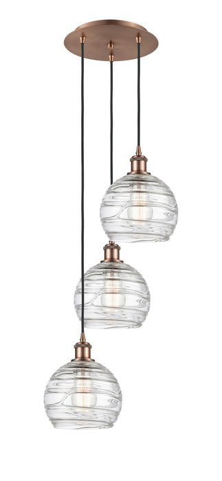 Innovations 113B-3P-AC-G1213-8 Three Light Pendant, Antique Copper