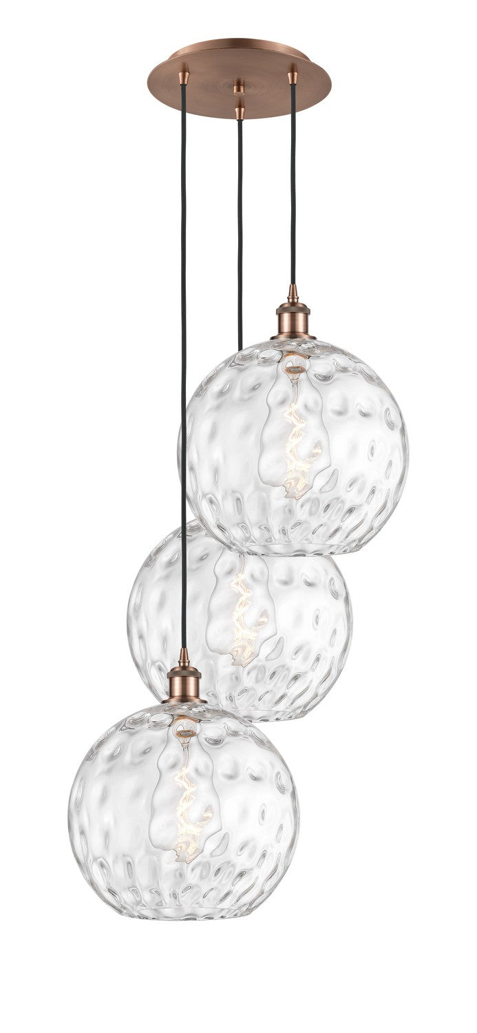 Innovations 113B-3P-AC-G1215-12 Three Light Pendant, Antique Copper