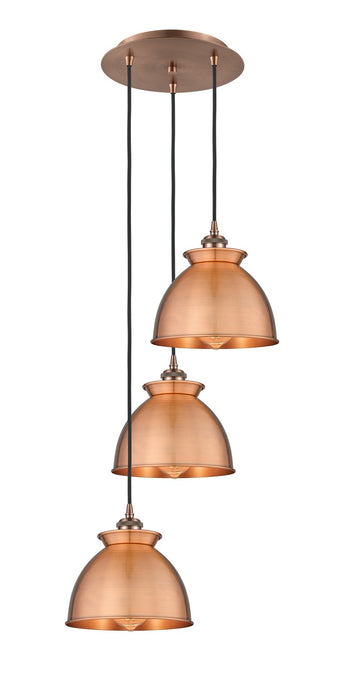 Innovations 113B-3P-AC-M14-AC Three Light Pendant, Antique Copper