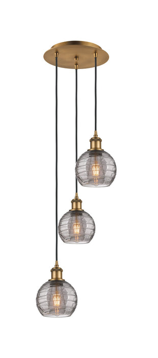 Innovations 113B-3P-BB-G1213-6SM Three Light Pendant, Brushed Brass