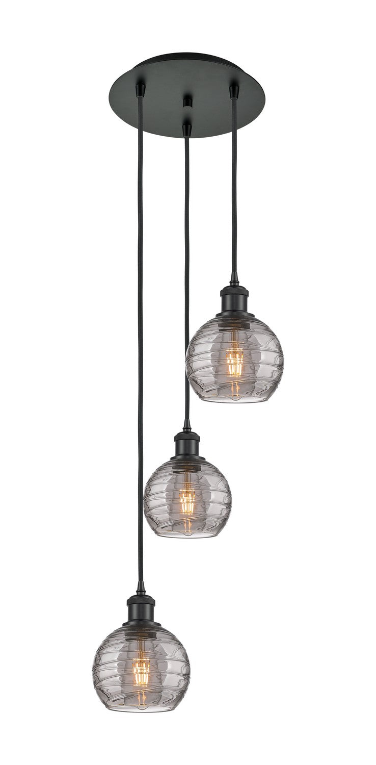 Innovations 113B-3P-BK-G1213-6SM Three Light Pendant, Matte Black