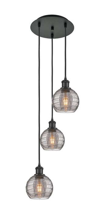 Innovations 113B-3P-BK-G1213-6SM Three Light Pendant, Matte Black