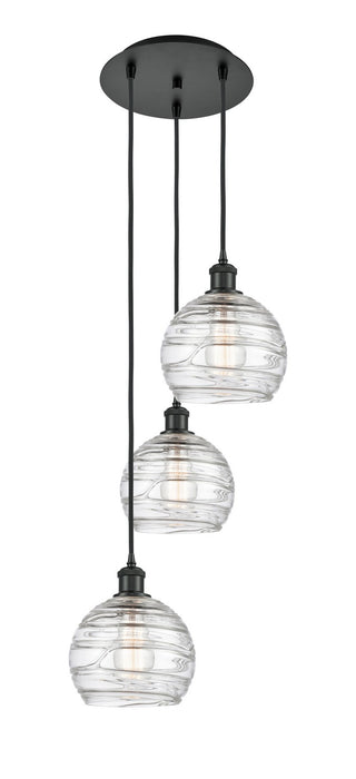 Innovations 113B-3P-BK-G1213-8 Three Light Pendant, Matte Black