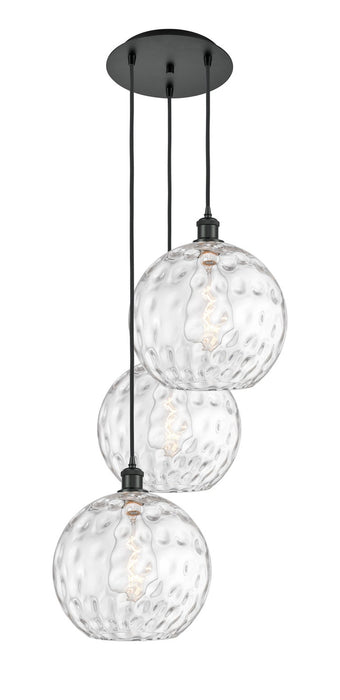 Innovations 113B-3P-BK-G1215-12 Three Light Pendant, Matte Black