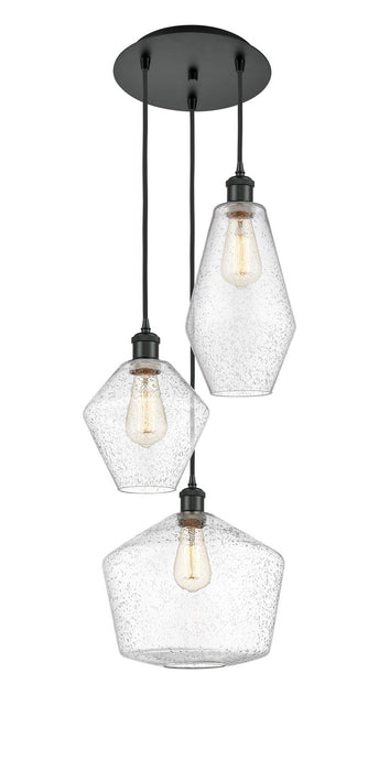Innovations 113B-3P-BK-G654-MU Three Light Pendant, Matte Black