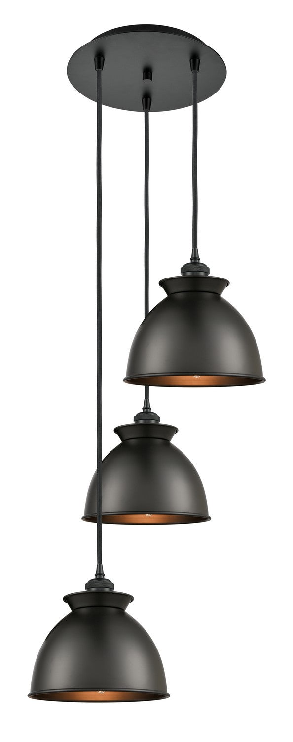 Innovations 113B-3P-BK-M14-BK Three Light Pendant, Matte Black
