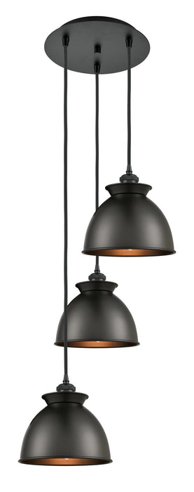 Innovations 113B-3P-BK-M14-BK Three Light Pendant, Matte Black