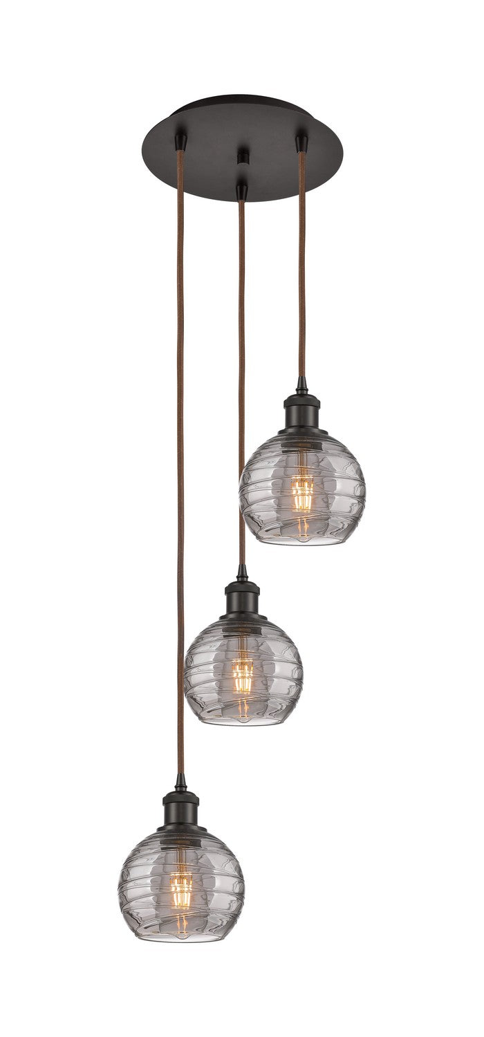 Innovations 113B-3P-OB-G1213-6SM Three Light Pendant, Oil Rubbed Bronze