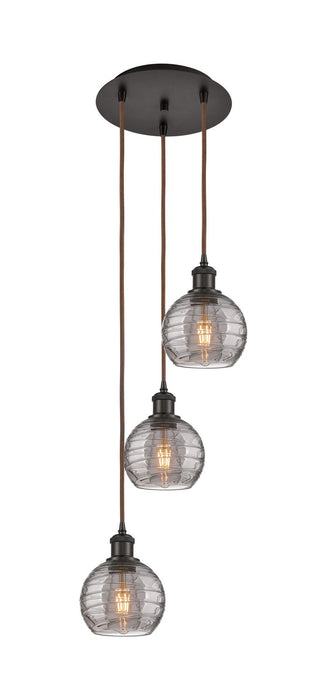 Innovations 113B-3P-OB-G1213-6SM Three Light Pendant, Oil Rubbed Bronze