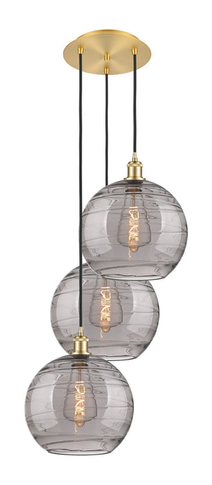 Innovations 113B-3P-SG-G1213-12SM Three Light Pendant, Satin Gold