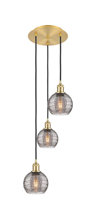 Innovations 113B-3P-SG-G1213-6SM Three Light Pendant, Satin Gold