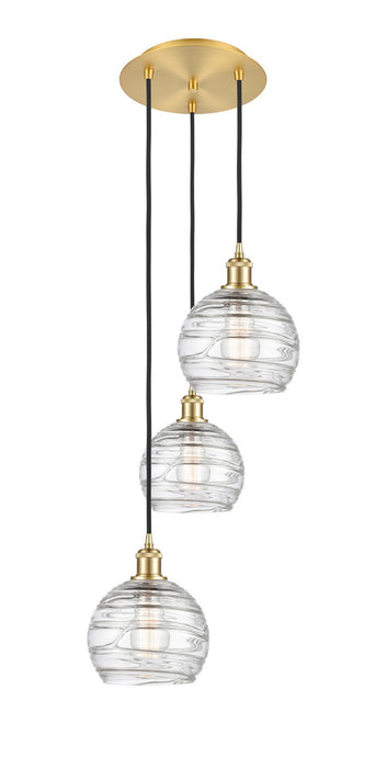 Innovations 113B-3P-SG-G1213-8 Three Light Pendant, Satin Gold