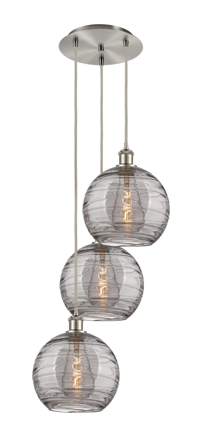 Innovations 113B-3P-SN-G1213-10SM Three Light Pendant, Brushed Satin Nickel