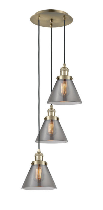 Innovations 113F-3P-AB-G43 Three Light Pendant, Antique Brass