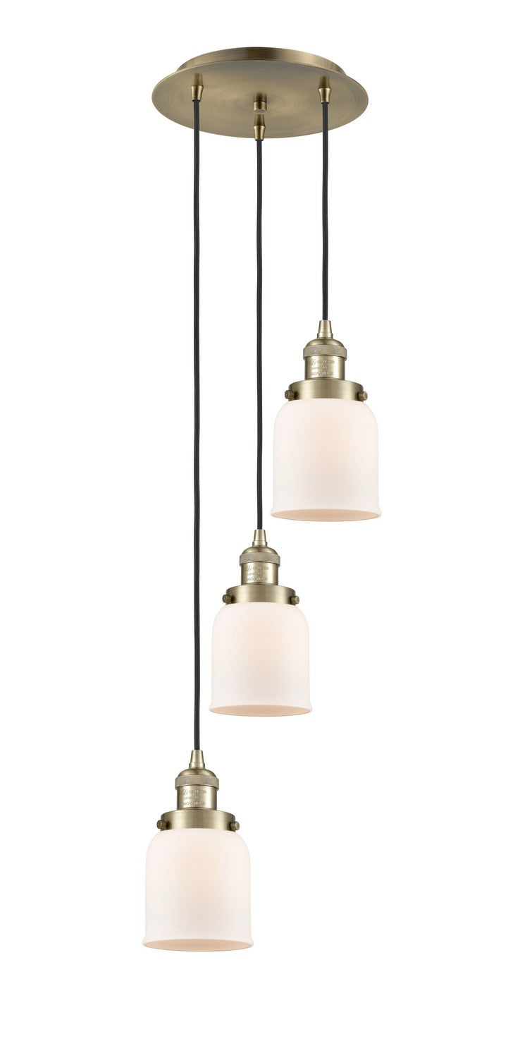 Innovations 113F-3P-AB-G51 Three Light Pendant, Antique Brass