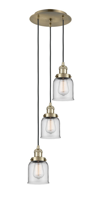 Innovations 113F-3P-AB-G52 Three Light Pendant, Antique Brass