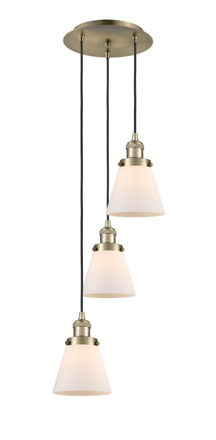 Innovations 113F-3P-AB-G61 Three Light Pendant, Antique Brass