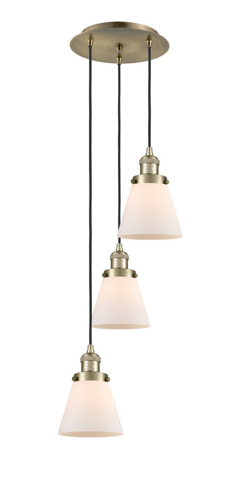 Innovations 113F-3P-AB-G61 Three Light Pendant, Antique Brass