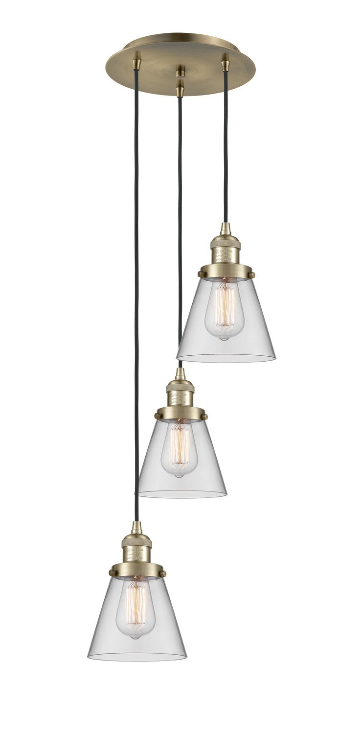 Innovations 113F-3P-AB-G62 Three Light Pendant, Antique Brass