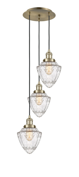 Innovations 113F-3P-AB-G664-7 Three Light Pendant, Antique Brass