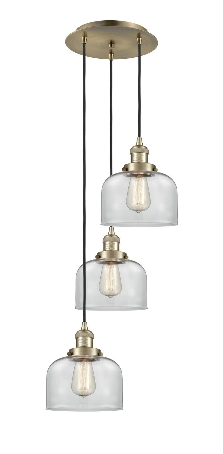 Innovations 113F-3P-AB-G72 Three Light Pendant, Antique Brass
