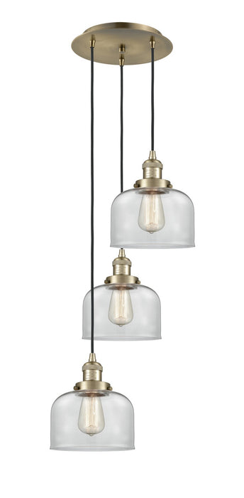 Innovations 113F-3P-AB-G72 Three Light Pendant, Antique Brass