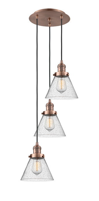 Innovations 113F-3P-AC-G44 Three Light Pendant, Antique Copper