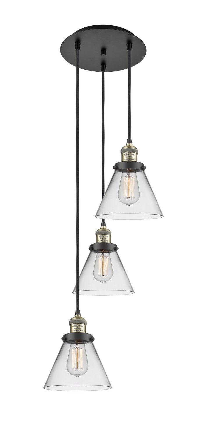 Innovations 113F-3P-BAB-G42 Three Light Pendant, Black Antique Brass