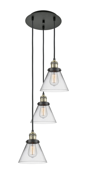 Innovations 113F-3P-BAB-G42 Three Light Pendant, Black Antique Brass