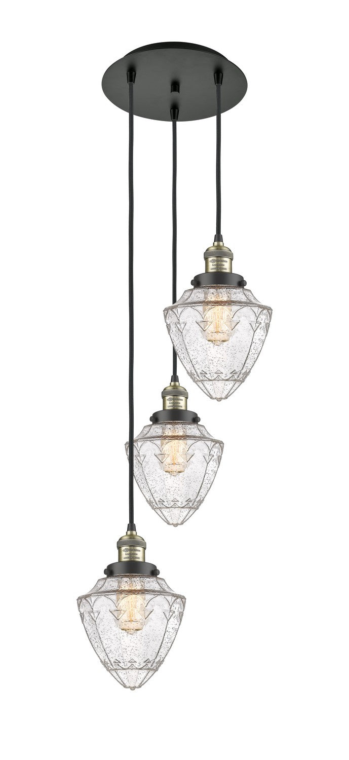 Innovations 113F-3P-BAB-G664-7 Three Light Pendant, Black Antique Brass