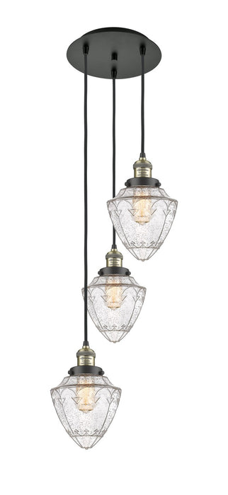Innovations 113F-3P-BAB-G664-7 Three Light Pendant, Black Antique Brass