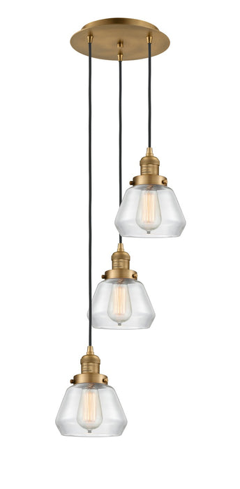 Innovations 113F-3P-BB-G172 Three Light Pendant, Brushed Brass