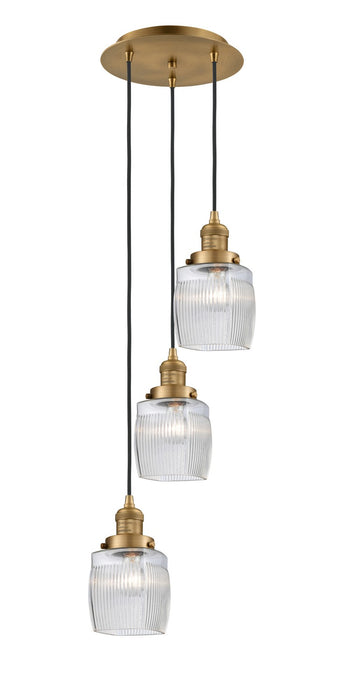Innovations 113F-3P-BB-G302 Three Light Pendant, Brushed Brass