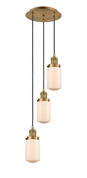 Innovations 113F-3P-BB-G311 Three Light Pendant, Brushed Brass