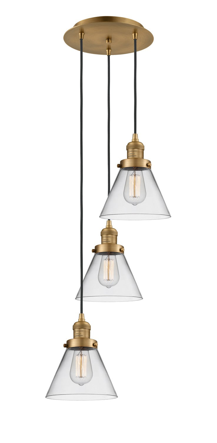 Innovations 113F-3P-BB-G42 Three Light Pendant, Brushed Brass